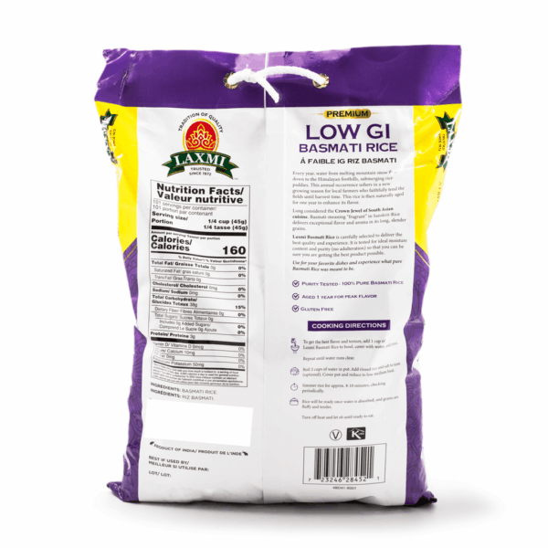 Laxmi Low GI Diabetic Basmati Rice 10 lb - Image 2