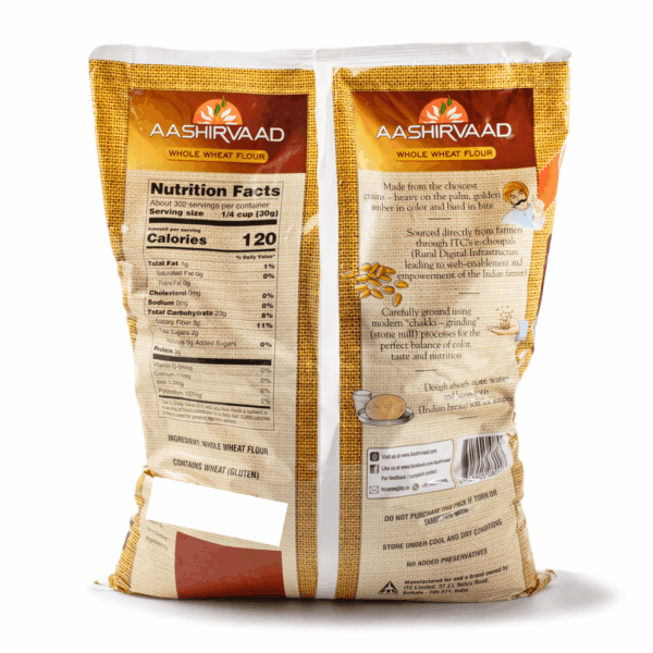 Aashirvaad Whole Wheat Atta Flour 20 lb - Image 2