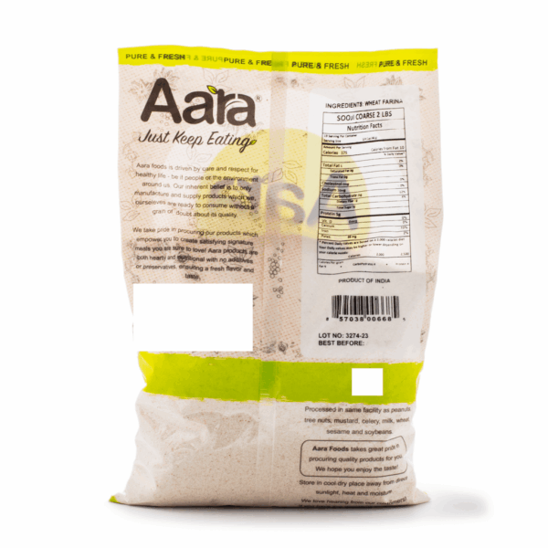 Aara Sooji Rava (Course) Semolina Flour 2 lb - Image 2