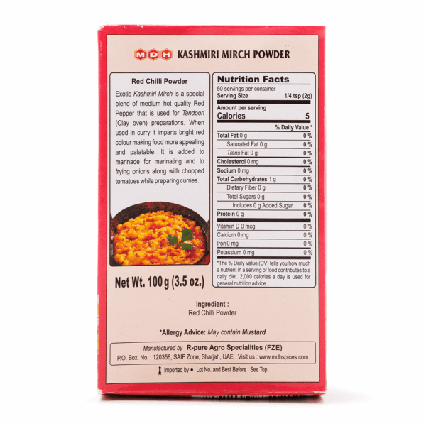 MDH Kashmiri Mirch Powder 3.5 oz - Image 2