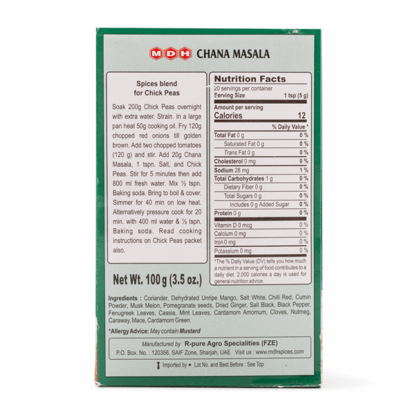 MDH Chana Masala Spice Mix 3.5 oz - Image 2