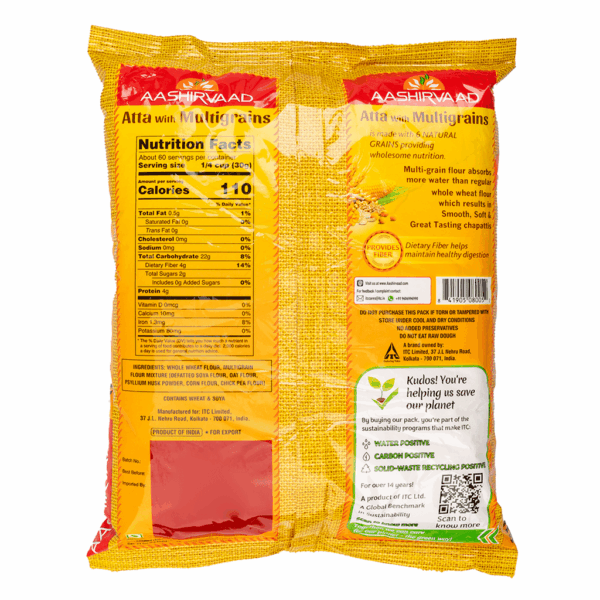 Aashirvaad Whole Wheat Multigrain Flour 4 lb - Image 2