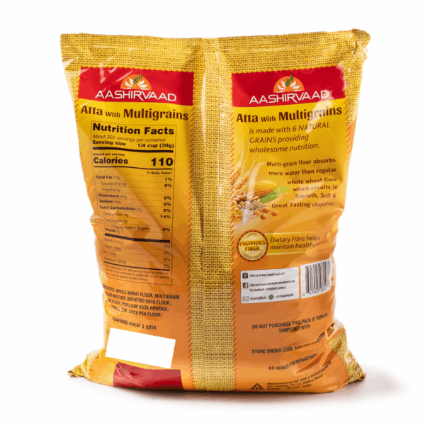 Aashirvaad Whole Wheat Flour with Multigrains 20 lb - Image 3