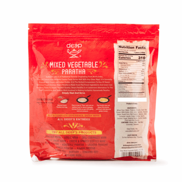 Deep Mix Vegetable Paratha 4pcs 14.1 oz - Image 2