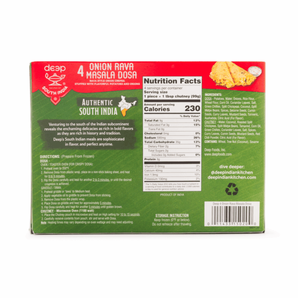 Deep Onion Rava Masala Dosa 4 pcs 14 oz - Image 2